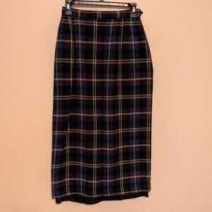 VINTAGE Prestwyck Ltd. plaid wool pencil skirt 8 fully lined EUC dark academia